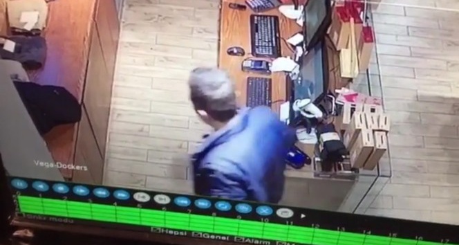 Telefon hırsızı güvenlik kamerasına yakalandı