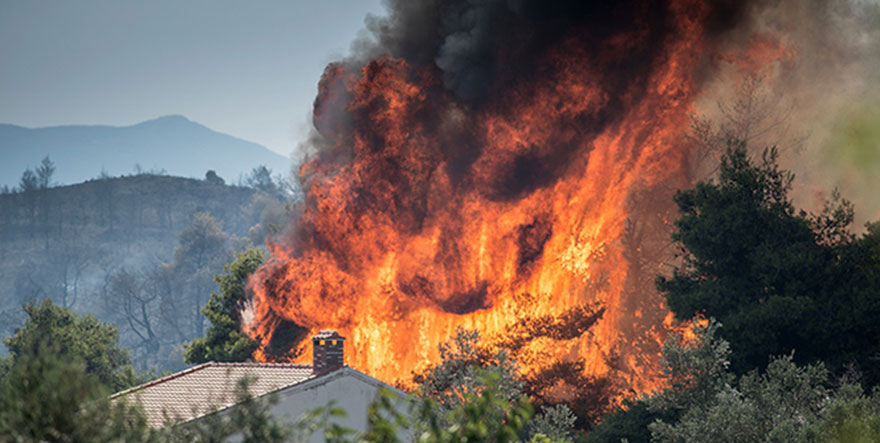 Yunanistan'daki yangın devam ediyor