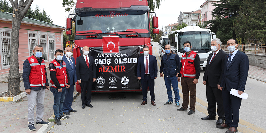Sincan'dan İzmir'e yardım tırı