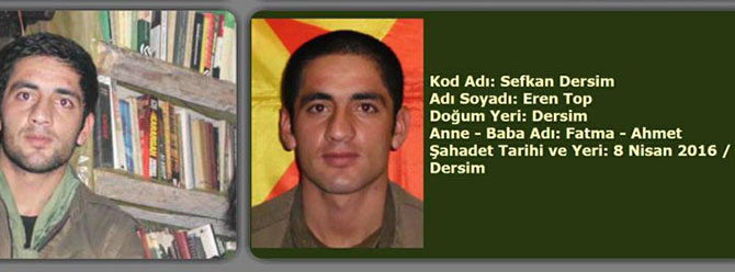 Tunceli'de Turuncu listedeki PKK'lı öldürüldü